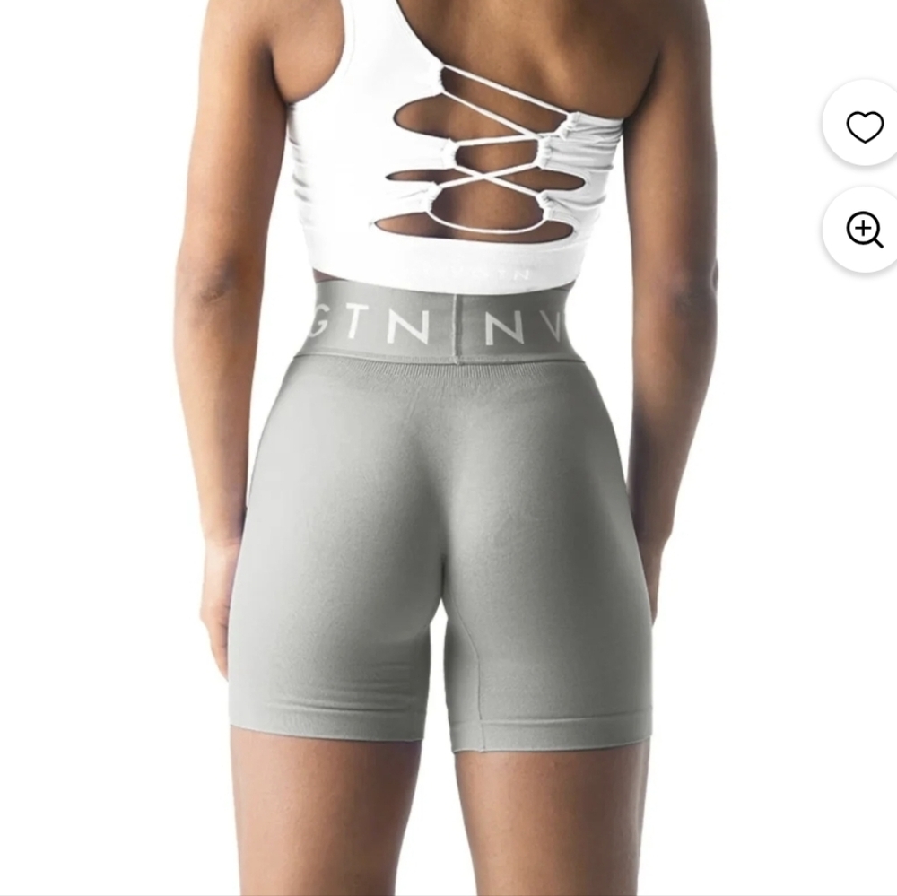 NVGTN Seamless Workout Short In Charcoal Size Medium BNWT